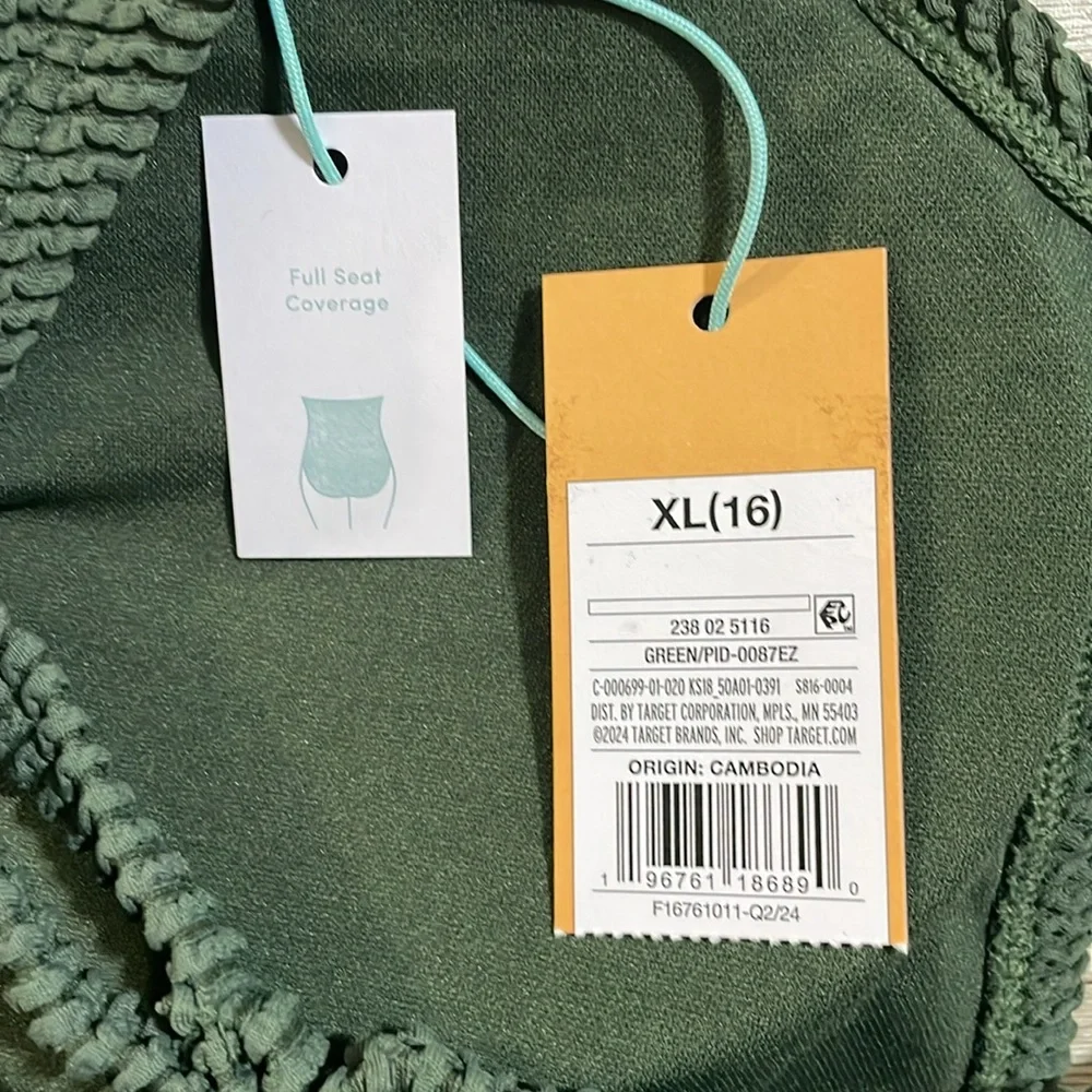 🆕 Kona Sol Women’s Pucker Textured Square Neck High Coverage One Piece Swimsuit - Picture 11 of 12